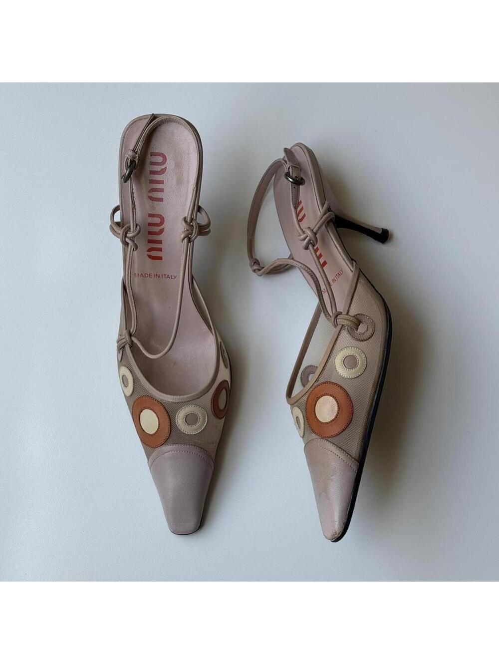 Vintage Miu Miu pointed-toe slingback heels